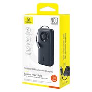 Power Bank 20000mAh, 65W, Cablu Incorporat Type-C - Baseus Free2Pull - Negru