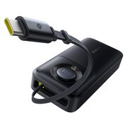 Power Bank 20000mAh, 65W, Cablu Incorporat Type-C - Baseus Free2Pull - Negru