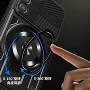 Husa pentru  Samsung Galaxy S23 TitanX HaloStand Pro cu Inel Pivotant Magnetic 360° & Kickstand, Textura Carbon, protectie lentile - Mov