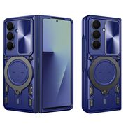 Husa pentru  Samsung Galaxy Z Fold 7 cu protecție pentru cameră și suport magnetic integrat Ring Shockproof, Albastru