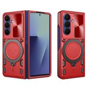 Husa pentru  Samsung Galaxy Z Fold 7 cu protecție pentru cameră și suport magnetic integrat Ring Shockproof, Rosu