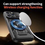 Husa pentru  iPhone 15 Pro Max TitanX HaloStand Pro cu Inel Pivotant Magnetic 360° & Kickstand, Textura Carbon, protectie lentile - Mov
