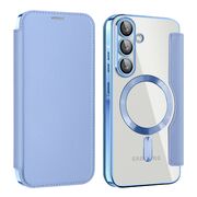 Husa pentru  Samsung Galaxy A56 EliteBook Executive Tip Carte cu Protectie RFID, Compatibilitate MagSafe si protectie lentile Transparent - Albastru deschis