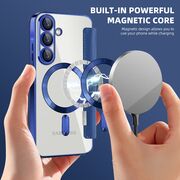 Husa pentru  Samsung Galaxy A56 EliteBook Executive Tip Carte cu Protectie RFID, Compatibilitate MagSafe si protectie lentile Transparent - Albastru