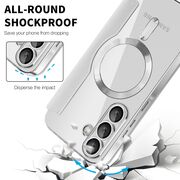 Husa pentru  Samsung Galaxy A56 EliteBook Executive Tip Carte cu Protectie RFID, Compatibilitate MagSafe si protectie lentile Transparent - Gri