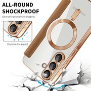 Husa pentru  Samsung Galaxy A56 EliteBook Executive Tip Carte cu Protectie RFID, Compatibilitate MagSafe si protectie lentile Transparent - Maro