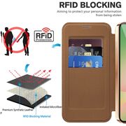 Husa pentru  Samsung Galaxy A56 EliteBook Executive Tip Carte cu Protectie RFID, Compatibilitate MagSafe si protectie lentile Transparent - Maro