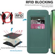 Husa pentru  Samsung Galaxy A56 EliteBook Executive Tip Carte cu Protectie RFID, Compatibilitate MagSafe si protectie lentile Transparent - Verde