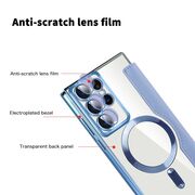 Husa pentru  Samsung Galaxy S22 Ultra 5G EliteBook Executive Tip Carte cu Protectie RFID, Compatibilitate MagSafe si protectie lentile Transparent - Albastru deschis