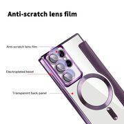 Husa pentru  Samsung Galaxy S22 Ultra 5G EliteBook Executive Tip Carte cu Protectie RFID, Compatibilitate MagSafe si protectie lentile Transparent - Mov