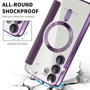 Husa pentru  Samsung Galaxy S23 EliteBook Executive Tip Carte cu Protectie RFID, Compatibilitate MagSafe si protectie lentile Transparent - Mov