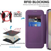Husa pentru  Samsung Galaxy S23 Plus  EliteBook Executive Tip Carte cu Protectie RFID, Compatibilitate MagSafe si protectie lentile Transparent - Mov