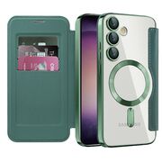 Husa pentru  Samsung Galaxy S23 Plus  EliteBook Executive Tip Carte cu Protectie RFID, Compatibilitate MagSafe si protectie lentile Transparent - Verde