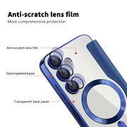 Husa pentru  Samsung Galaxy S24+ Plus EliteBook Executive Tip Carte cu Protectie RFID, Compatibilitate MagSafe si protectie lentile Transparent - Albastru