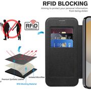 Husa pentru  Samsung Galaxy S24+ Plus EliteBook Executive Tip Carte cu Protectie RFID, Compatibilitate MagSafe si protectie lentile Transparent - Negru