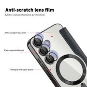 Husa pentru  Samsung Galaxy S24+ Plus EliteBook Executive Tip Carte cu Protectie RFID, Compatibilitate MagSafe si protectie lentile Transparent - Negru