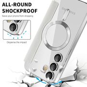 Husa pentru  Samsung Galaxy S24 FE EliteBook Executive Tip Carte cu Protectie RFID, Compatibilitate MagSafe si protectie lentile Transparent - Gri