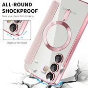 Husa pentru  Samsung Galaxy S24 FE EliteBook Executive Tip Carte cu Protectie RFID, Compatibilitate MagSafe si protectie lentile Transparent - Roz