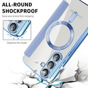 Husa pentru  Samsung Galaxy S25+ EliteBook Executive Tip Carte cu Protectie RFID, Compatibilitate MagSafe si protectie lentile Transparent - Albastru deschis