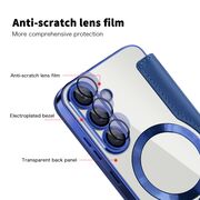 Husa pentru  Samsung Galaxy S25+ EliteBook Executive Tip Carte cu Protectie RFID, Compatibilitate MagSafe si protectie lentile Transparent - Albastru
