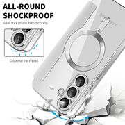 Husa pentru  Samsung Galaxy S25+ EliteBook Executive Tip Carte cu Protectie RFID, Compatibilitate MagSafe si protectie lentile Transparent - Argintiu