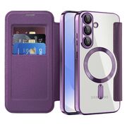 Husa pentru  Samsung Galaxy S25+ EliteBook Executive Tip Carte cu Protectie RFID, Compatibilitate MagSafe si protectie lentile Transparent - Mov