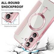 Husa pentru  Samsung Galaxy S25+ EliteBook Executive Tip Carte cu Protectie RFID, Compatibilitate MagSafe si protectie lentile Transparent - Roz