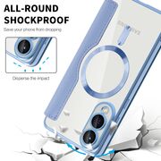 Husa pentru  Samsung Galaxy S25 Edge EliteBook Executive Tip Carte cu Protectie RFID, Compatibilitate MagSafe si protectie lentile Transparent - Albastru deschis