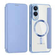 Husa pentru  Samsung Galaxy S25 Edge EliteBook Executive Tip Carte cu Protectie RFID, Compatibilitate MagSafe si protectie lentile Transparent - Albastru deschis