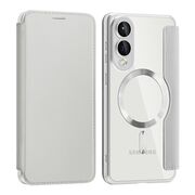 Husa pentru  Samsung Galaxy S25 Edge EliteBook Executive Tip Carte cu Protectie RFID, Compatibilitate MagSafe si protectie lentile Transparent - Gri