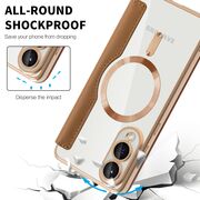Husa pentru  Samsung Galaxy S25 Edge EliteBook Executive Tip Carte cu Protectie RFID, Compatibilitate MagSafe si protectie lentile Transparent - Maro