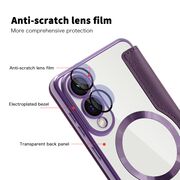 Husa pentru  Samsung Galaxy S25 Edge EliteBook Executive Tip Carte cu Protectie RFID, Compatibilitate MagSafe si protectie lentile Transparent - Mov