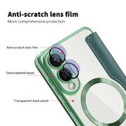 Husa pentru  Samsung Galaxy S25 Edge EliteBook Executive Tip Carte cu Protectie RFID, Compatibilitate MagSafe si protectie lentile Transparent - Verde