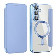 Husa pentru  Samsung Galaxy S25 EliteBook Executive Tip Carte cu Protectie RFID, Compatibilitate MagSafe si protectie lentile Transparent - Albastru deschis