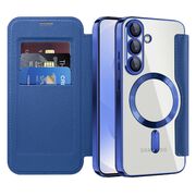 Husa pentru  Samsung Galaxy S25 EliteBook Executive Tip Carte cu Protectie RFID, Compatibilitate MagSafe si protectie lentile Transparent - Albastru