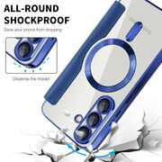 Husa pentru  Samsung Galaxy S25 EliteBook Executive Tip Carte cu Protectie RFID, Compatibilitate MagSafe si protectie lentile Transparent - Albastru