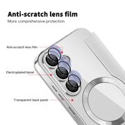 Husa pentru  Samsung Galaxy S25 EliteBook Executive Tip Carte cu Protectie RFID, Compatibilitate MagSafe si protectie lentile Transparent - Gri
