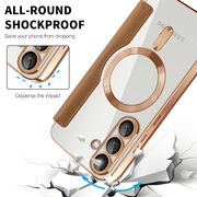 Husa pentru  Samsung Galaxy S25 EliteBook Executive Tip Carte cu Protectie RFID, Compatibilitate MagSafe si protectie lentile Transparent - Maro
