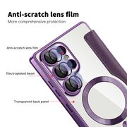 Husa pentru  Samsung Galaxy S25 Ultra MagFold Executive Tip Carte cu Protectie RFID, Compatibilitate MagSafe si protectie lentile transparent - Mov