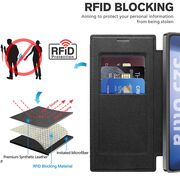Husa pentru  Samsung Galaxy S25 Ultra MagFold Executive Tip Carte cu Protectie RFID, Compatibilitate MagSafe si protectie lentile transparent - Negru