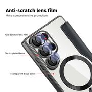 Husa pentru  Samsung Galaxy S25 Ultra MagFold Executive Tip Carte cu Protectie RFID, Compatibilitate MagSafe si protectie lentile transparent - Negru