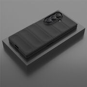 Husa pentru  Samsung Galaxy Z Fold 7 Liquid Silicone, Microfibre Lining, Non-Slip Airbag Design, Negru