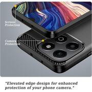 Husa pentru Honor X6c Carbon Liquid Silicone, Negru
