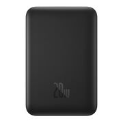 Baterie Externa USB-C, MagSafe, 10000mAh, 20W + Cablu Type-C, 60W, 30cm - Baseus Magnetic Mini - Negru