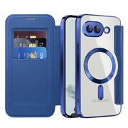 Husa pentru  Google Pixel 9A EliteBook Executive Tip Carte cu Protectie RFID, Compatibilitate MagSafe si protectie lentile Transparent - Albastru