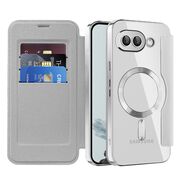 Husa pentru  Google Pixel 9A EliteBook Executive Tip Carte cu Protectie RFID, Compatibilitate MagSafe si protectie lentile Transparent - Argintiu