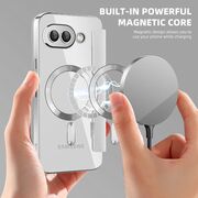 Husa pentru  Google Pixel 9A EliteBook Executive Tip Carte cu Protectie RFID, Compatibilitate MagSafe si protectie lentile Transparent - Argintiu