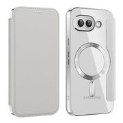 Husa pentru  Google Pixel 9A EliteBook Executive Tip Carte cu Protectie RFID, Compatibilitate MagSafe si protectie lentile Transparent - Argintiu