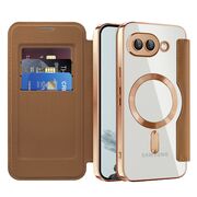 Husa pentru  Google Pixel 9A EliteBook Executive Tip Carte cu Protectie RFID, Compatibilitate MagSafe si protectie lentile Transparent - Maro