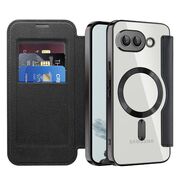 Husa pentru  Google Pixel 9A EliteBook Executive Tip Carte cu Protectie RFID, Compatibilitate MagSafe si protectie lentile Transparent - Negru